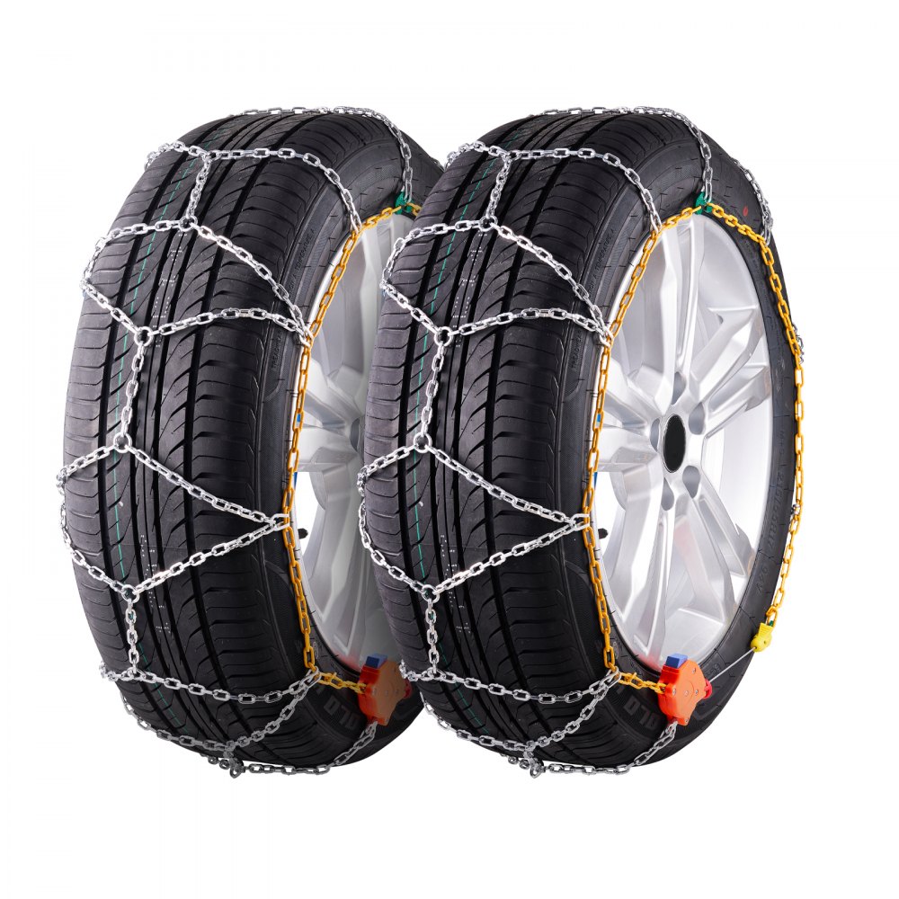 Cadenas de nieve VEVOR, cadenas de tracción de emergencia de acero de aleación de manganeso, cadenas para neumáticos de nieve para automóviles, camionetas, SUV y camiones, color plateado (juego de 2)