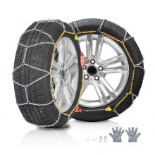 Cadenas de nieve VEVOR, cadenas de tracción de emergencia de acero de aleación de manganeso, cadenas para neumáticos de nieve para automóviles, camionetas, SUV y camiones, color plateado (juego de 2)