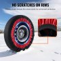 VEVOR Calcetines de nieve engrosados para neumáticos, calcetines de fibra de poliéster para neumáticos con correas elásticas, cubierta de neumáticos con tracción para nieve para automóviles, SUV, camionetas y camiones (paquete de 2) - Extra grande