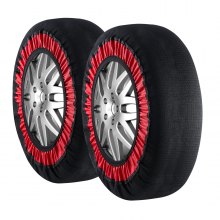 VEVOR Calcetines de nieve engrosados para neumáticos, calcetines de fibra de poliéster para neumáticos con correas elásticas, cubierta de neumáticos con tracción para nieve para automóviles, SUV, camionetas y camiones (paquete de 2) - Extra grande