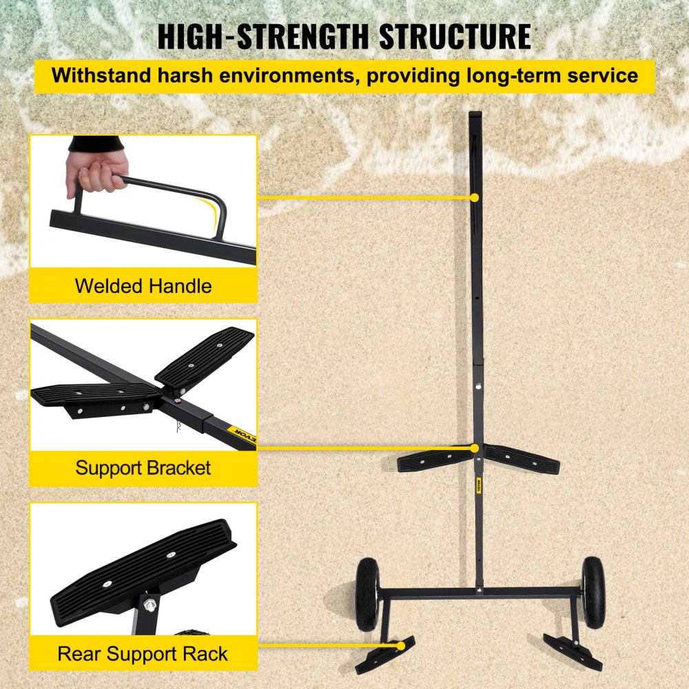VEVOR Remolque para Barcos 360 lbs Carro de Varada para Barcos 295 x 108 x 47 cm Longitud Ajustable 230-255-280 cm Carro de Barco con Remolque para Mover Motores Embarcación Barco de Pesca o de Vela