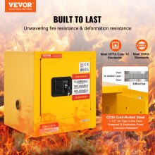 VEVOR Armario de Seguridad Puerta Individual Cerrar Manualmente Amarillo  43 x 43 x 46CM para Una Variedad de Ambientes Comerciales e Industriales y gabinete amarillo de almacenamiento peligroso