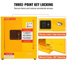 VEVOR Armario de Seguridad Puerta Individual Cerrar Manualmente Amarillo  43 x 43 x 46CM para Una Variedad de Ambientes Comerciales e Industriales y gabinete amarillo de almacenamiento peligroso