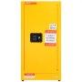 VEVOR Flammable Safety Cabinet, 60 L, Cold-Rolled Steel Flammable Liquid Storage Cabinet, 46 x 46 x 90 cm Explosion Proof with 2 Adjustable Shelves 1 Door for Commercial Industrial Use, Yellow