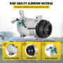 VEVOR Compresor de CA 78363 Compresor de aire acondicionado delantero para Cadillac Chevy GMC Hummer 2000-2014 4,8L 5,3L 5,7L 6,0L 6,2L (para Chevy 2000-2014)
