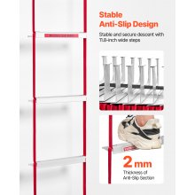 VEVOR Escalera de Incendios Retráctil de Emergencia de 5 a 6 Pisos y 15 m, Ligera, de Aleación de Aluminio, con Correa de Poliéster Resistente, Peldaños Anchos y Antideslizantes, Carga de 454 kg