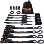 VEVOR Paquete de 4 correas de amarre con trinquete 2200 lbs 1"x15' resistente para carga