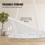 VEVOR Silla Colgante Giratoria de Macramé Carga 150kg Interior Exterior, Blanco