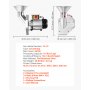 VEVOR Trituradora Eléctrica de Frutas 550 W, Máquina Trituradora de Manzanas de Sobremesa de Acero Inoxidable, para Manzanas Enteras de hasta 70 mm de Diámetro, para Pera, Piña, Zanahoria, Patata