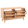 VEVOR Entryway Shoe Bench, 1000 x 300 x 530 mm Rattan-Like Shoes Bench with 2 Flip Drawers, 300lbs Shoe Storage Rack with 4 Compartments and 2 Rattan Doors, for Hallway, Living Room, Bedroom