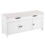 VEVOR Banco Zapatero 1050 x 350 x 503 mm Zapatero con Cojín de Asiento Capacidad de Carga 113,4 kg Organizador de Zapatos con 3 Gabinetes para Entrada de Puerta, Pasillo, Sala de Estar, Dormitorio