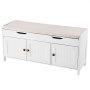VEVOR Banco Zapatero 1050 x 350 x 503 mm Zapatero con Cojín de Asiento Capacidad de Carga 113,4 kg Organizador de Zapatos con 3 Gabinetes para Entrada de Puerta, Pasillo, Sala de Estar, Dormitorio