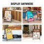 VEOVR Soporte para Carteles en Forma A Expositor Doble Cara 91x61 cm Caballete de Acero para Carteles Plegable y Portátil Tablero Publicitario Impermeable para Bares Restaurantes Exposiciones Exterior