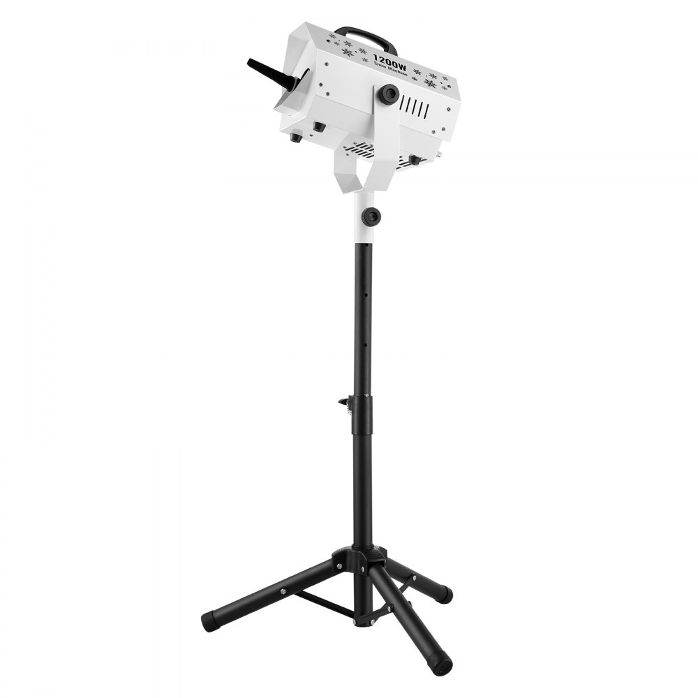 VEVOR 1200 W Máquina para Hacer Nieve con Soporte de Altura Ajustable 51 x 60 x 96-125 cm, Máquina para Fabricar Nieve con Control Remoto Inalámbrico para Interiores para Fiestas Navideñas, Bodas