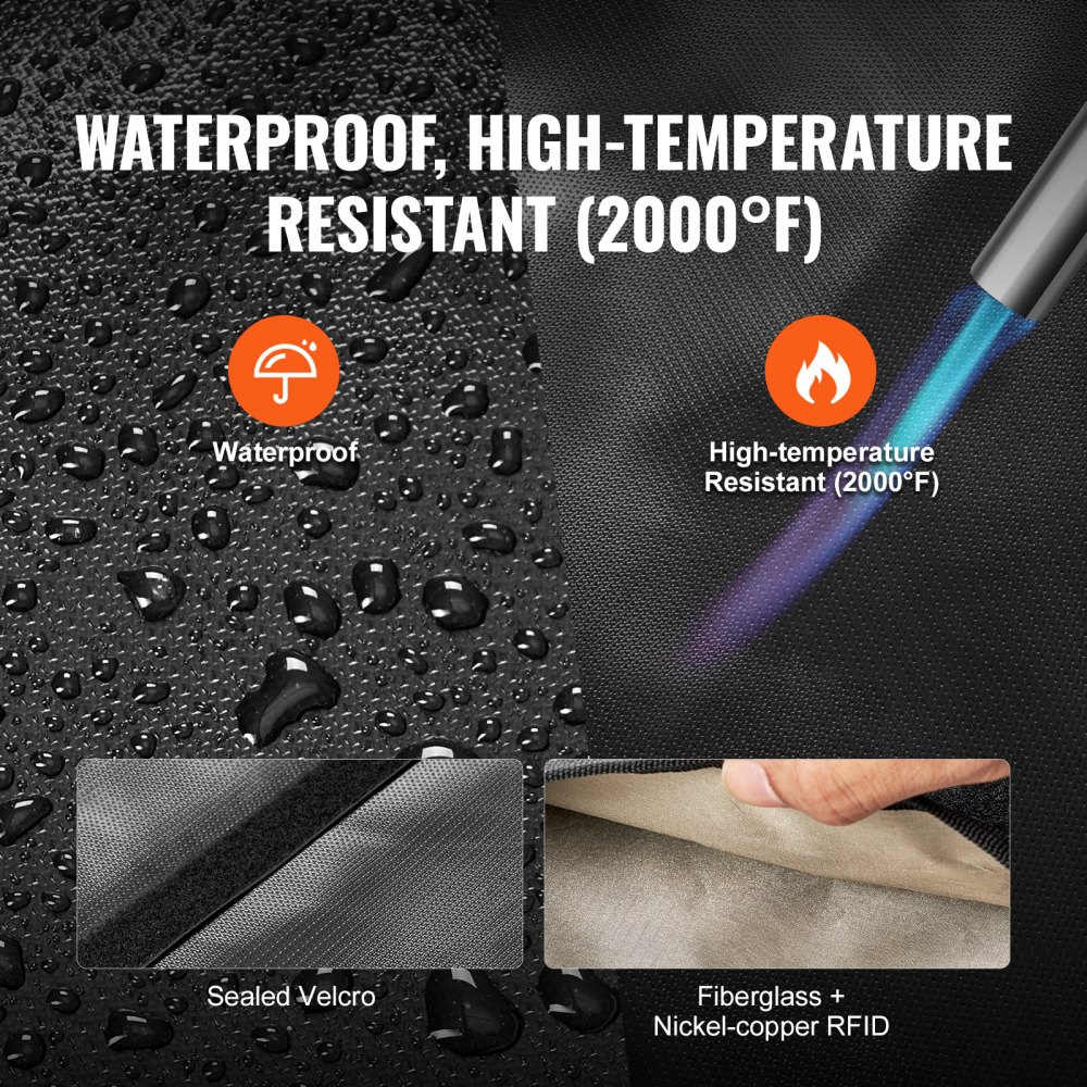 VEVOR Faraday Bag, juego de fundas Faraday para ordenador portátil (16,9 x 15"), soporte de bloqueo de señal Faraday ignífugo e impermeable para llaves de coche, teléfonos y tabletas, funda antirrobo y bloqueador de carcasa antipiratería, color negro