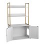 VEVOR Cat Litter Box Enclosure Furniture, 70 cm Hidden Litter Box Cabinet with Metal Legs & 2-Tier Storage Shelves, Waterproof Cat Washroom Cat House, Fit Most of Litterbox, for Living Room