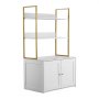 VEVOR Cat Litter Box Enclosure Furniture, 70 cm Hidden Litter Box Cabinet with Metal Legs & 2-Tier Storage Shelves, Waterproof Cat Washroom Cat House, Fit Most of Litterbox, for Living Room