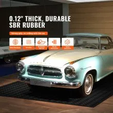 VEVOR Alfombrilla para Suelo de Garaje 1236x2465 mm Rollo SBR Suelo de Goma Patrón 3D Grosor 3 mm Impermeable Fácil de Limpiar para Proteger el Suelo Debajo del Coche, Garaje, Gimnasio, Negro