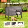 VEVOR Casa para Gatos de Exterior con Techo y Puertas de PVC, 870 x 535 x 690mm