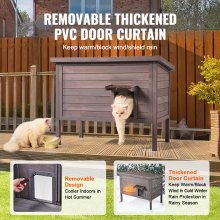 VEVOR Casa para Gatos de Exterior con Techo y Puertas de PVC, 870 x 535 x 690mm