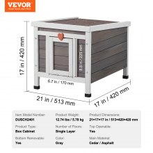 VEVOR Casa para Gatos de Exterior con Techo y Puertas de PVC, 513 x 420 x 420mm