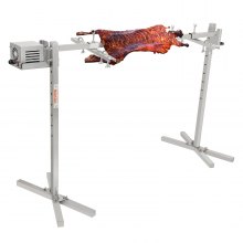 VEVOR Asador Eléctrico de 117cm Asador de Cerdo Capacidad de 60kg Asador Giratorio Motor Automático de 52W Soporte Universal Ajustable en Altura Asador Barbacoa de Acero Inoxidable para Cordero Cerdo