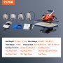 VEVOR Máquina de Prensa de Calor, Transferencia de Calor, Prensa de Calor Multifunción de 42 x 40 x 39 cm, Máquina de Sublimación de Prensa de Calor 8 en 1 para DIY Camisetas, Sombreros, Tazas