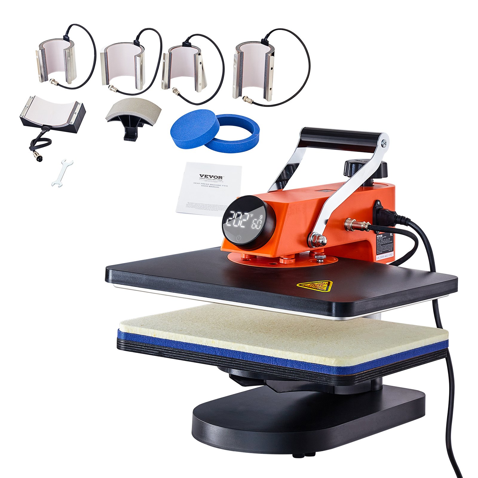 VEVOR Máquina de Prensa de Calor, Transferencia de Calor, Prensa de Calor Multifunción de 42 x 40 x 39 cm, Máquina de Sublimación de Prensa de Calor 8 en 1 para DIY Camisetas, Sombreros, Tazas