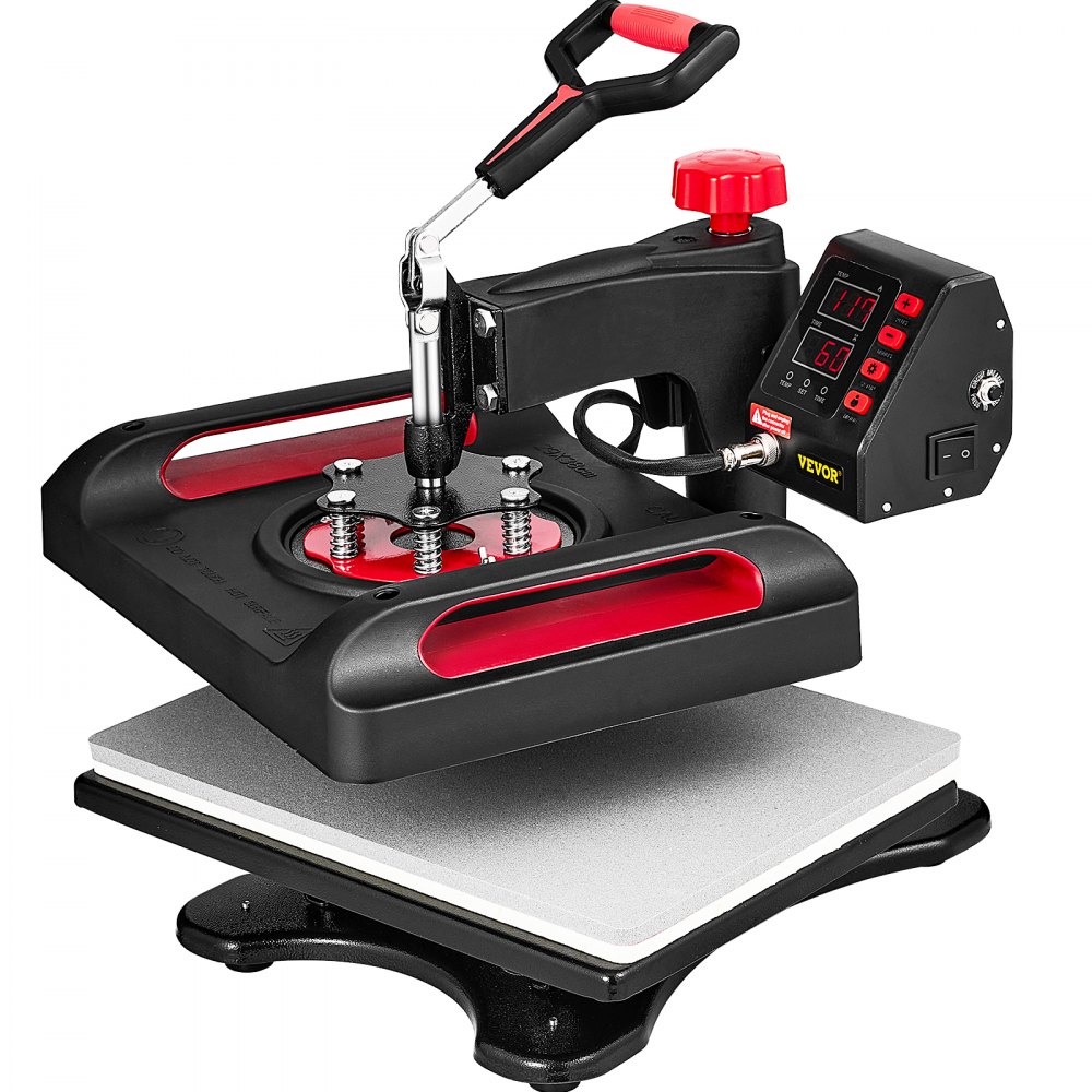 VEVOR Máquina de Prensa de Calor, Transferencia de Calor, Prensa de Calor Multifunción de Cubierta de 38x30 cm, 11 en 1 Prensa de Calor  Digital de doble tubo para DIY Camisetas, Sombreros, Tazas