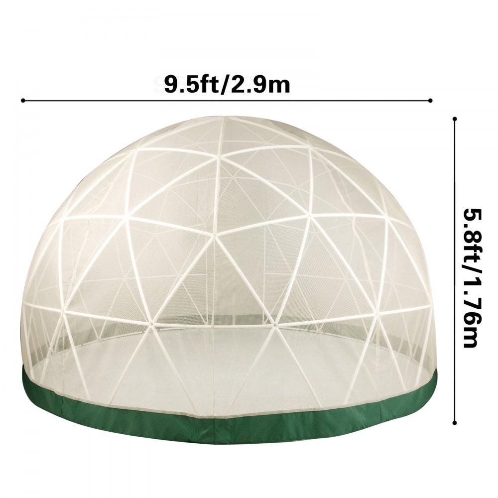 Cubierta De Estanque Tienda De Cúpula Con Red 2.9mx1.8m Duradera Para Jardín