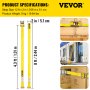 VEVOR Correas de Amarre con Trinquete E-Track 3,66 m x 5 cm Correas de Pista E 10 Piezas Cinturón de Poliéster y Trinquete de Acero Amarre de E-Track para Motocicletas Portaequipajes Camiones Remolque