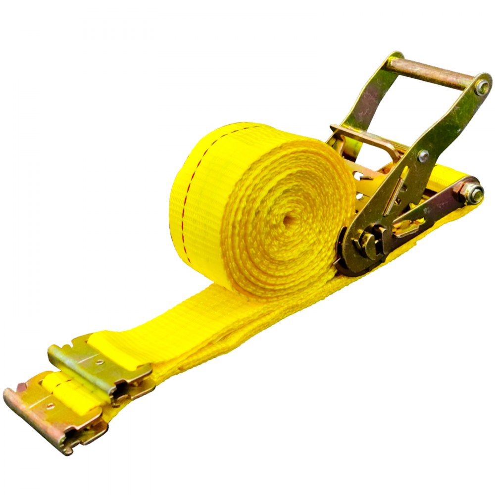 VEVOR Correas de Amarre con Trinquete E-Track 4,57 m x 5 cm Correas de Pista E 8 Piezas Cinturón de Poliéster y Trinquete de Acero Amarre de E-Track para Motocicletas Portaequipajes Camiones Remolques