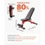 VEVOR Banco de Pesas Estable de Alta Resistencia de 544 kg para Entrenamiento de Cuerpo Completo, Ajustable, para Entrenamiento de Fuerza en el Gimnasio en Casa, 1465 x 530 x 450 mm, Negro y Rojo