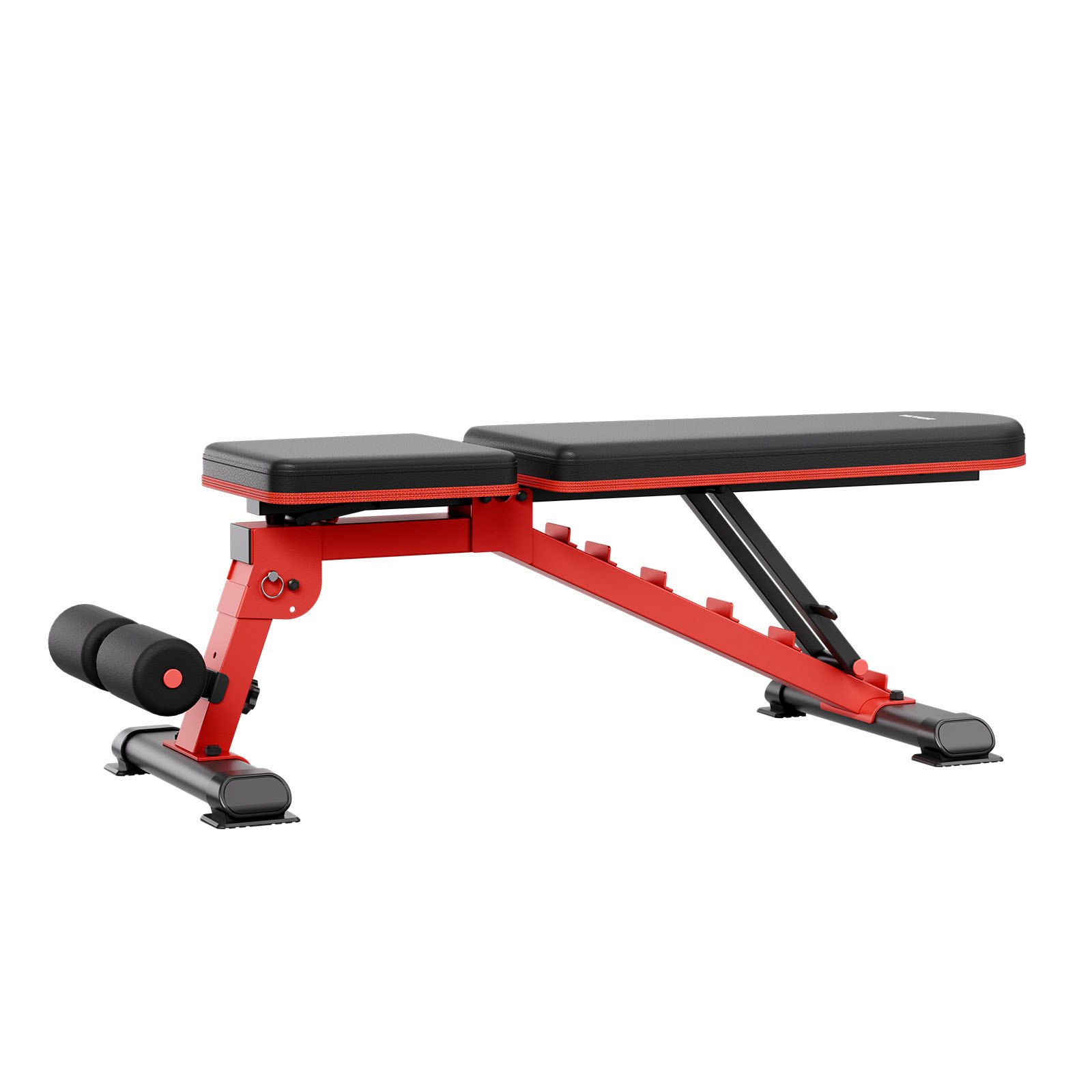 VEVOR Banco de Pesas Estable de Alta Resistencia de 544 kg para Entrenamiento de Cuerpo Completo, Ajustable, para Entrenamiento de Fuerza en el Gimnasio en Casa, 1465 x 530 x 450 mm, Negro y Rojo