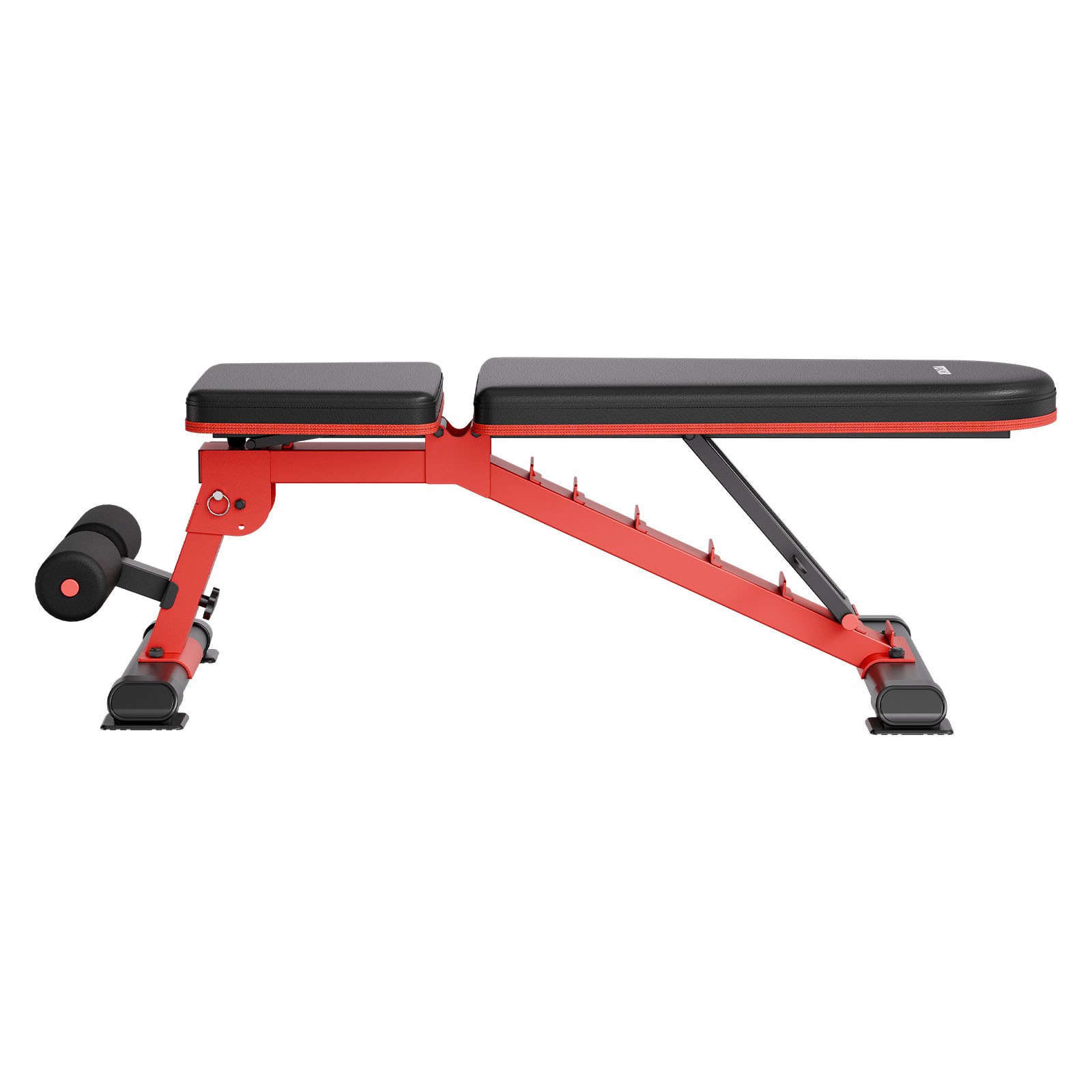 VEVOR Banco de Pesas Estable de Alta Resistencia de 544 kg para Entrenamiento de Cuerpo Completo, Ajustable, para Entrenamiento de Fuerza en el Gimnasio en Casa, 1465 x 530 x 450 mm, Negro y Rojo