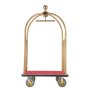 VEVOR Hotel Luggage Trolley, 680 kg Load Capacity, Bellhop Trolley with Curved Posts, Hotel Trolley, Luggage Trolley with Red Carpet and 20 cm Rubber Wheels, Ideal for Hotels, Condominiums, Resorts