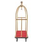 VEVOR Hotel Luggage Trolley, 680 kg Load Capacity, Bellhop Trolley with Curved Posts, Hotel Trolley, Luggage Trolley with Red Carpet and 20 cm Rubber Wheels, Ideal for Hotels, Condominiums, Resorts