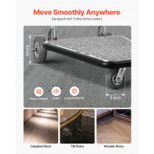 VEVOR Carro de Equipaje con 3 Ruedas para Hoteles, Carga de 272 kg, Plateado