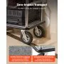 VEVOR Carro de Equipaje para Hotel, Acabado en Acero Inoxidable Cepillado, Carga de 544 kg, Carrito de Botones con Plataforma Alfombrada Gris y Ruedas de Goma, para Hoteles, Condominios, Plateado