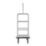 VEVOR Carro de Equipaje para Hotel, Acabado en Acero Inoxidable Cepillado, Carga de 544 kg, Carrito de Botones con Plataforma Alfombrada Gris y Ruedas de Goma, para Hoteles, Condominios, Plateado
