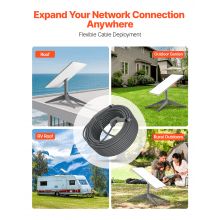 VEVOR Cable Starlink Gen 2, Núcleo de Cobre de 24 AWG / 0.25 mm² Cable de Extensión 10 m