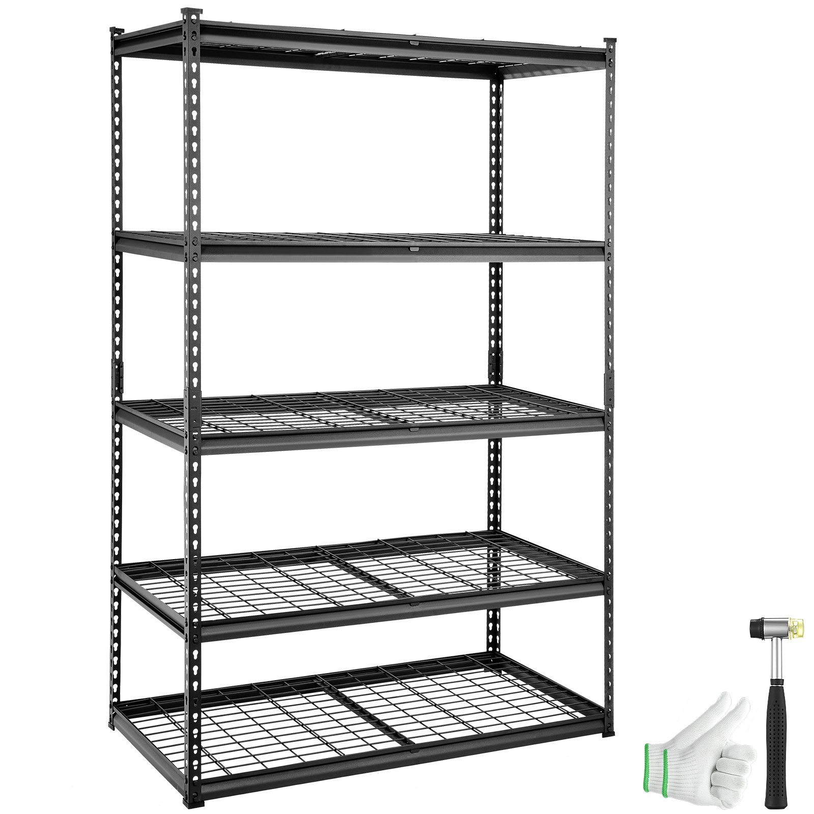 VEVOR Estante de Almacenamiento, 5 Niveles Ajustables, Capacidad de 907 kg, Estantes de Garaje Resistentes, 121,9 x 61 x 182,9 Cm para Cocina, Despensa, Sótano, Baño, Armario de Lino