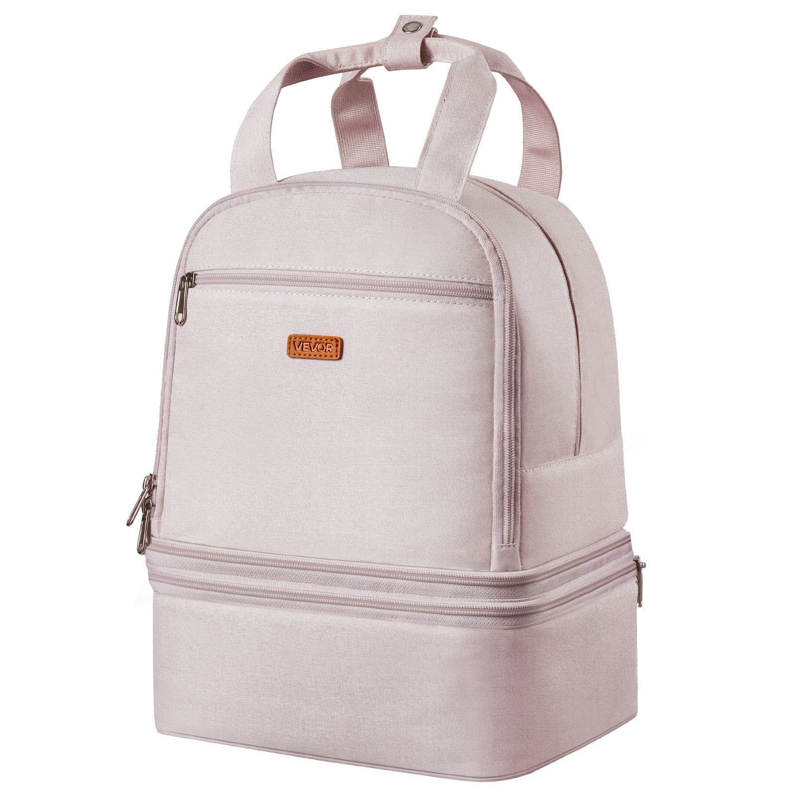 VEVOR Mochila para Sacaleches Portátil, 270 x 240 x 340 mm, con Bolsa de Hielo y 8 Compartimentos, Compatible con S1/S2, Accesorios de Extracción y Almacenamiento de Leche Materna, Rosa Claro