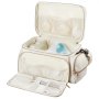 VEVOR Breast Pump Bag, Breast Feeding Bag with Waterproof Mat, Fits for S1/S2, Pumping Accessories & Breastmilk Storage, Portable Pump Carrying Case for Work, Travel and Family Use, Beige