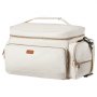 VEVOR Breast Pump Bag, Breast Feeding Bag with Waterproof Mat, Fits for S1/S2, Pumping Accessories & Breastmilk Storage, Portable Pump Carrying Case for Work, Travel and Family Use, Beige