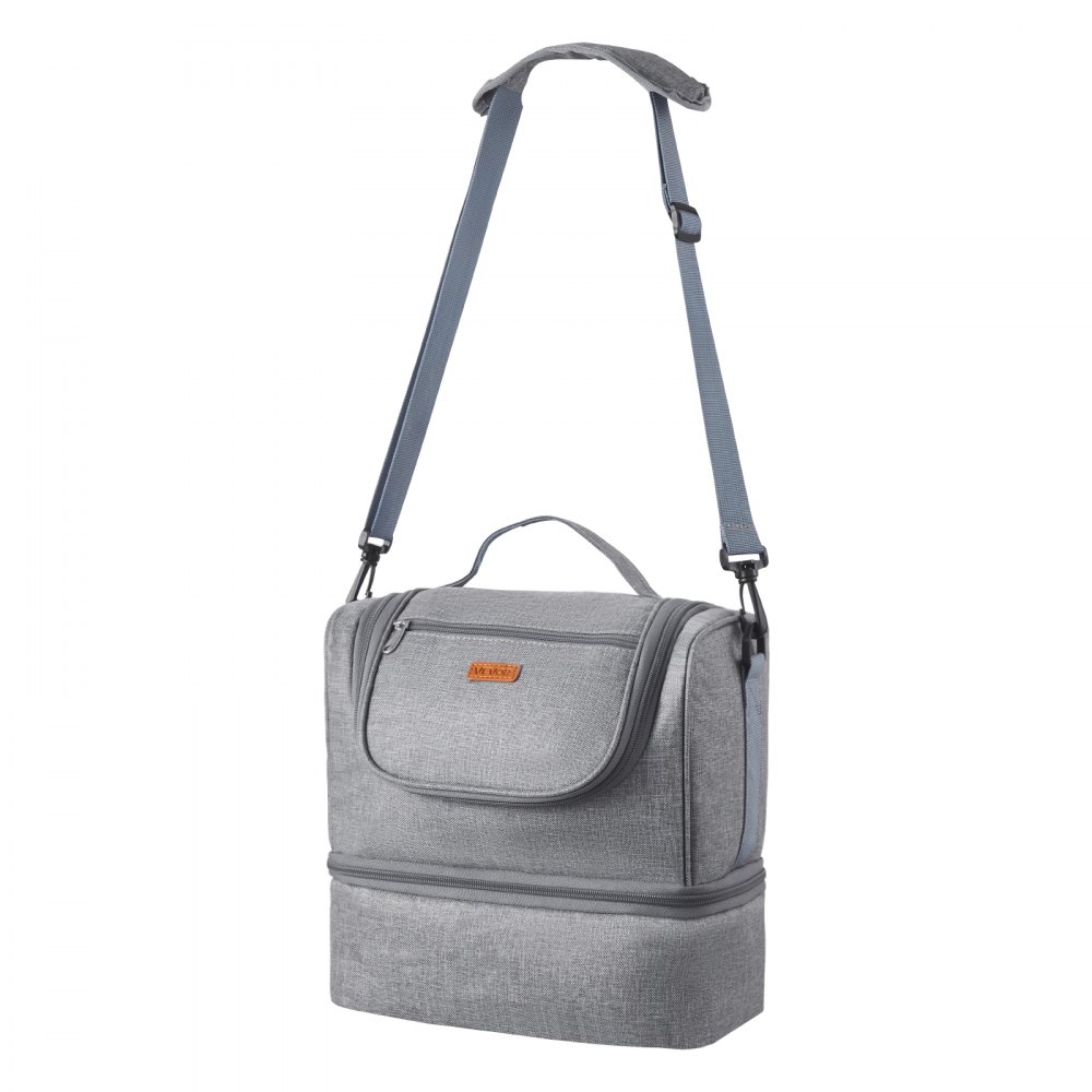 VEVOR Bolsa Portátil para Extractor de Leche, 285 x 190 x 270 mm, con Bolsa de Hielo y 6 Compartimentos, Compatible con S1/S2, Accesorios de Extracción y Almacenamiento de Leche Materna, Gris