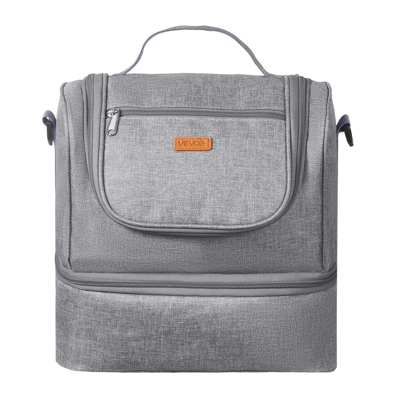 VEVOR Bolsa Portátil para Extractor de Leche, 285 x 190 x 270 mm, con Bolsa de Hielo y 6 Compartimentos, Compatible con S1/S2, Accesorios de Extracción y Almacenamiento de Leche Materna, Gris