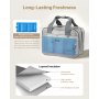 VEVOR Bolsa Portátil para Extractor de Leche, 290 x 160 x 210 mm, con Bolsa de Hielo y 6 Compartimentos, Compatible con M5/M6, Accesorios de Extracción y Almacenamiento de Leche Materna, Gris