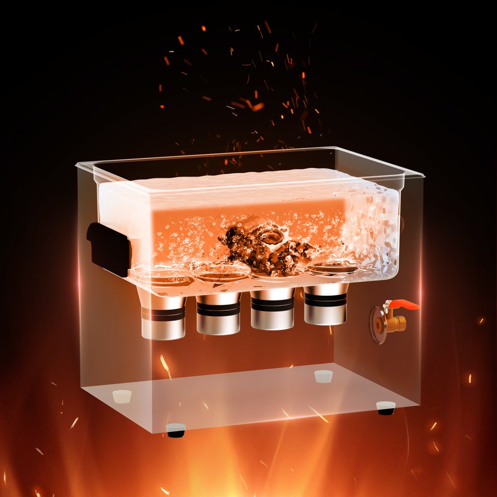 VEVOR Limpiador Ultrasónico 10 L 240 W con Temporizador de Calentamiento y Cesta Máquina de Cavitación Sónica Digital para Herramientas de Laboratorio, Piezas Metálicas, Carburador, Piezas de Auto