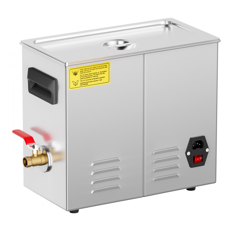 VEVOR Limpiador Ultrasónico 6 L 180 W con Temporizador de Calentamiento y Cesta Máquina de Cavitación Sónica Digital para Herramientas de Laboratorio, Piezas Metálicas, Carburador, Piezas de Auto